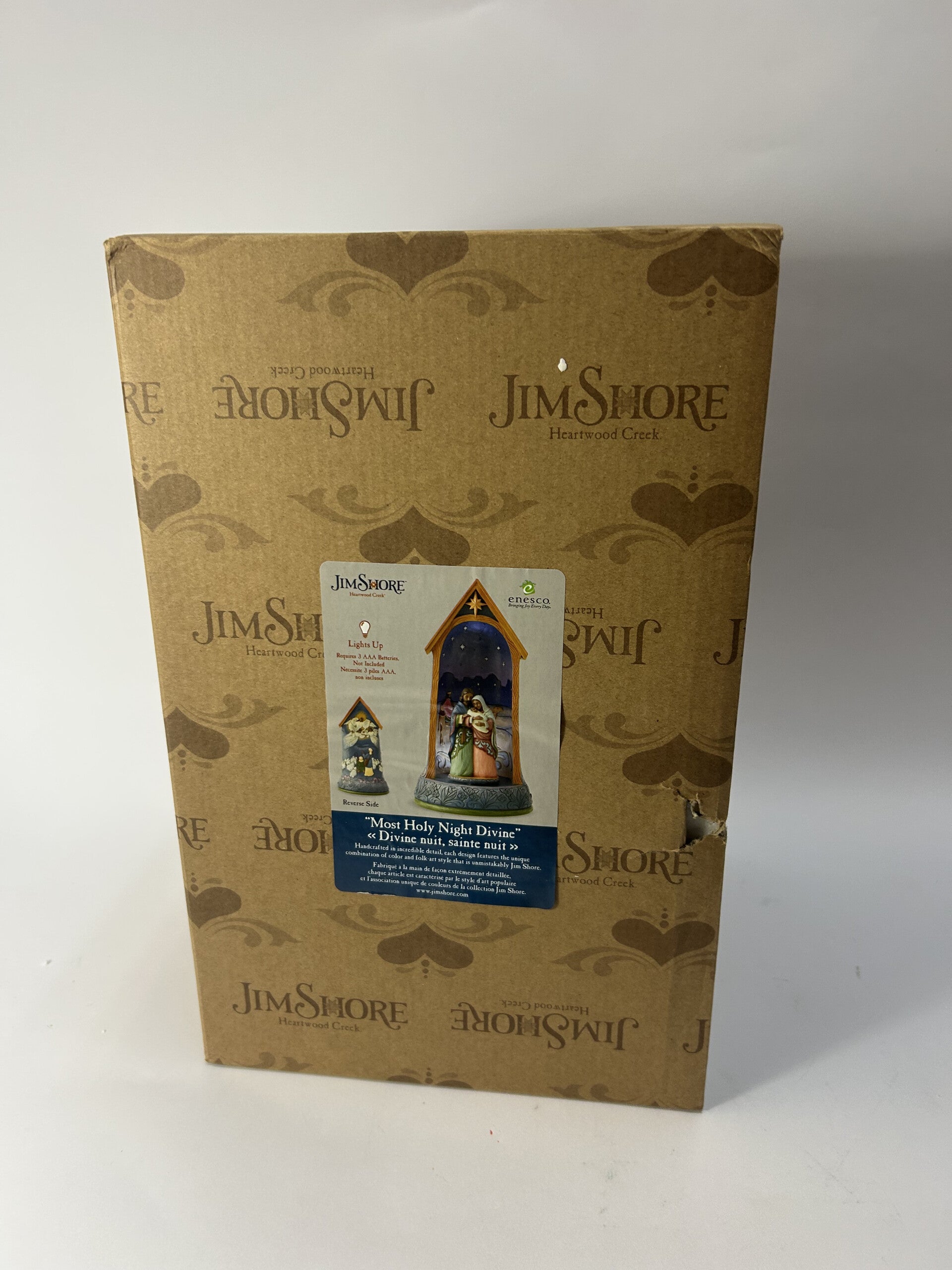BOX DAMAGE - African American Lighted Holy Family in Stable - Country N More Gifts