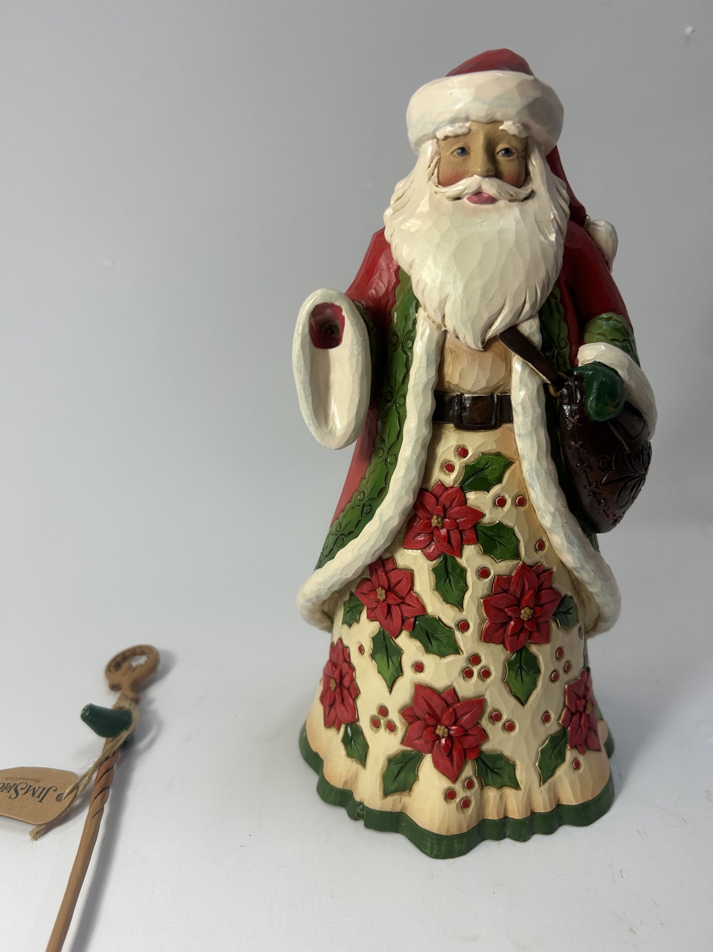 DAMAGED - Beautiful Christmas - Santa With Poinsettia - Country N More Gifts