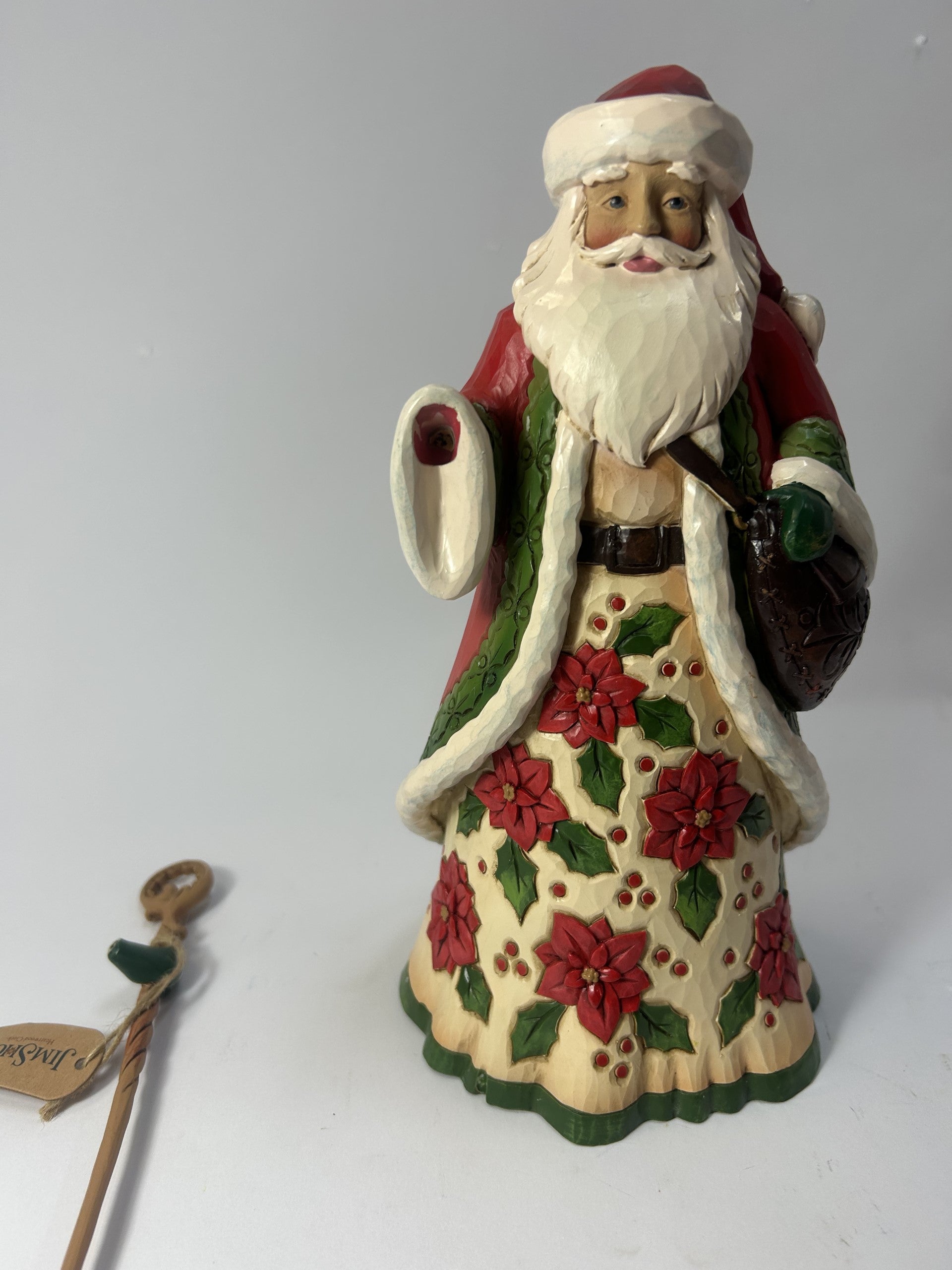 DAMAGED - Beautiful Christmas - Santa With Poinsettia - Country N More Gifts
