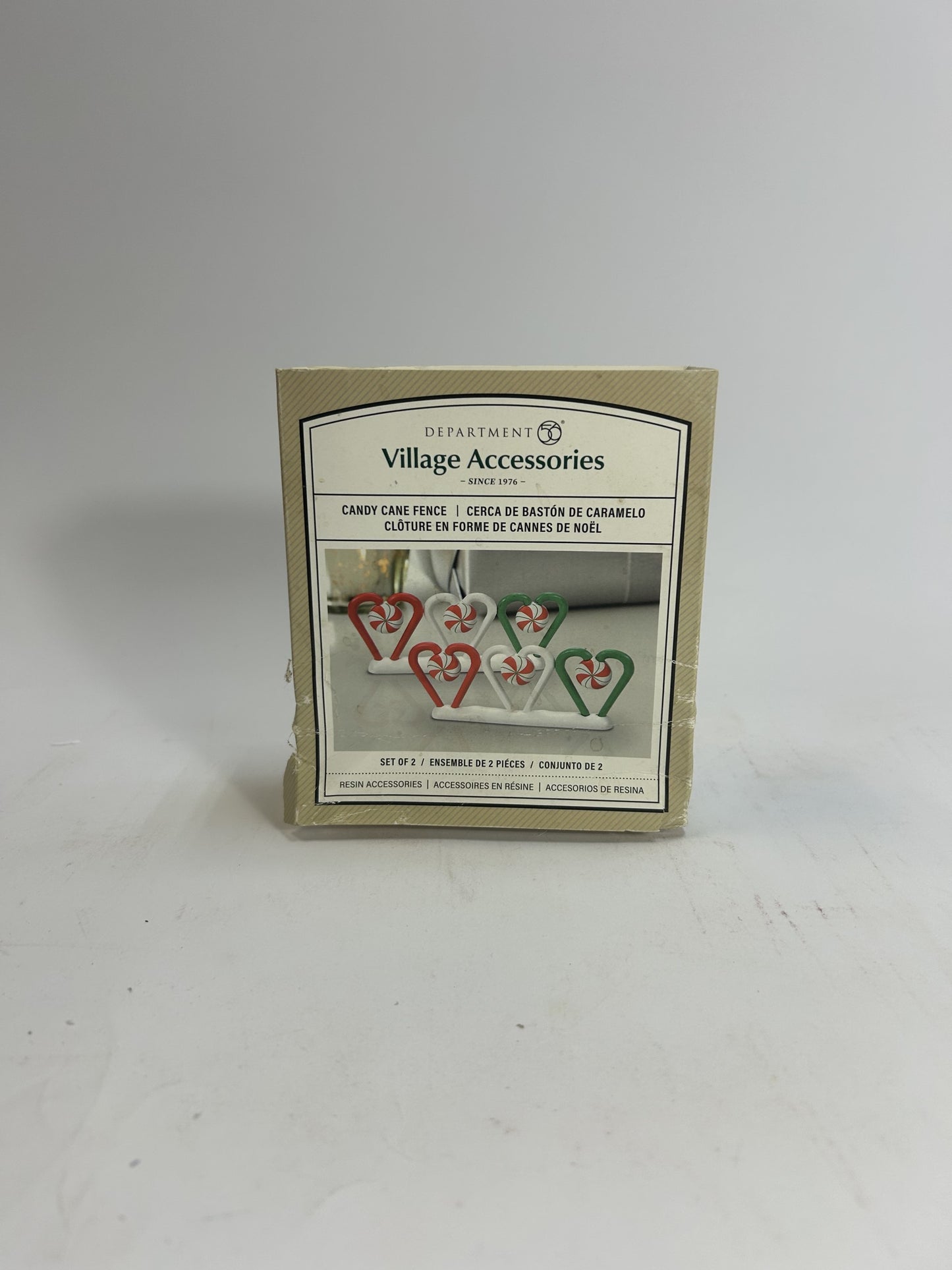 BOX DAMAGE - Candy Cane Fence Set of 2 - Country N More Gifts