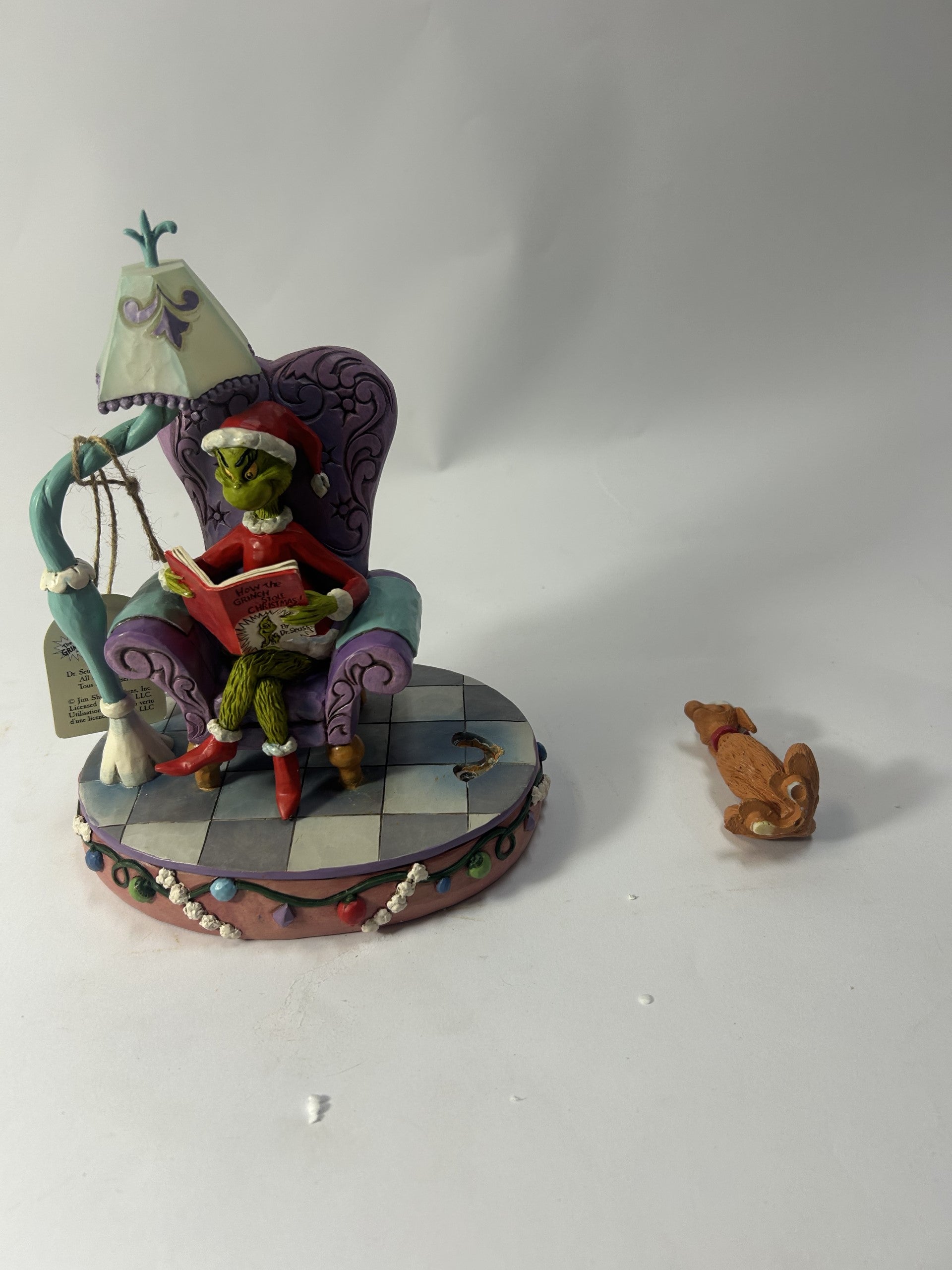 DAMAGED - Grinch in Chair with Lamp - Country N More Gifts
