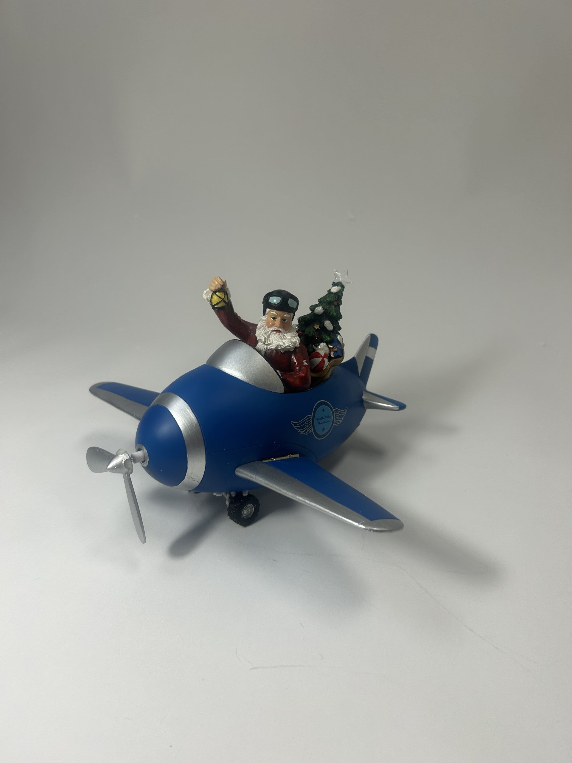DAMAGED - Santa Spinning Propeller Airplane - Country N More Gifts