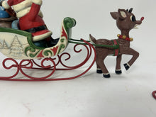 DAMAGED - Rudolph Pulling Santa in Sled