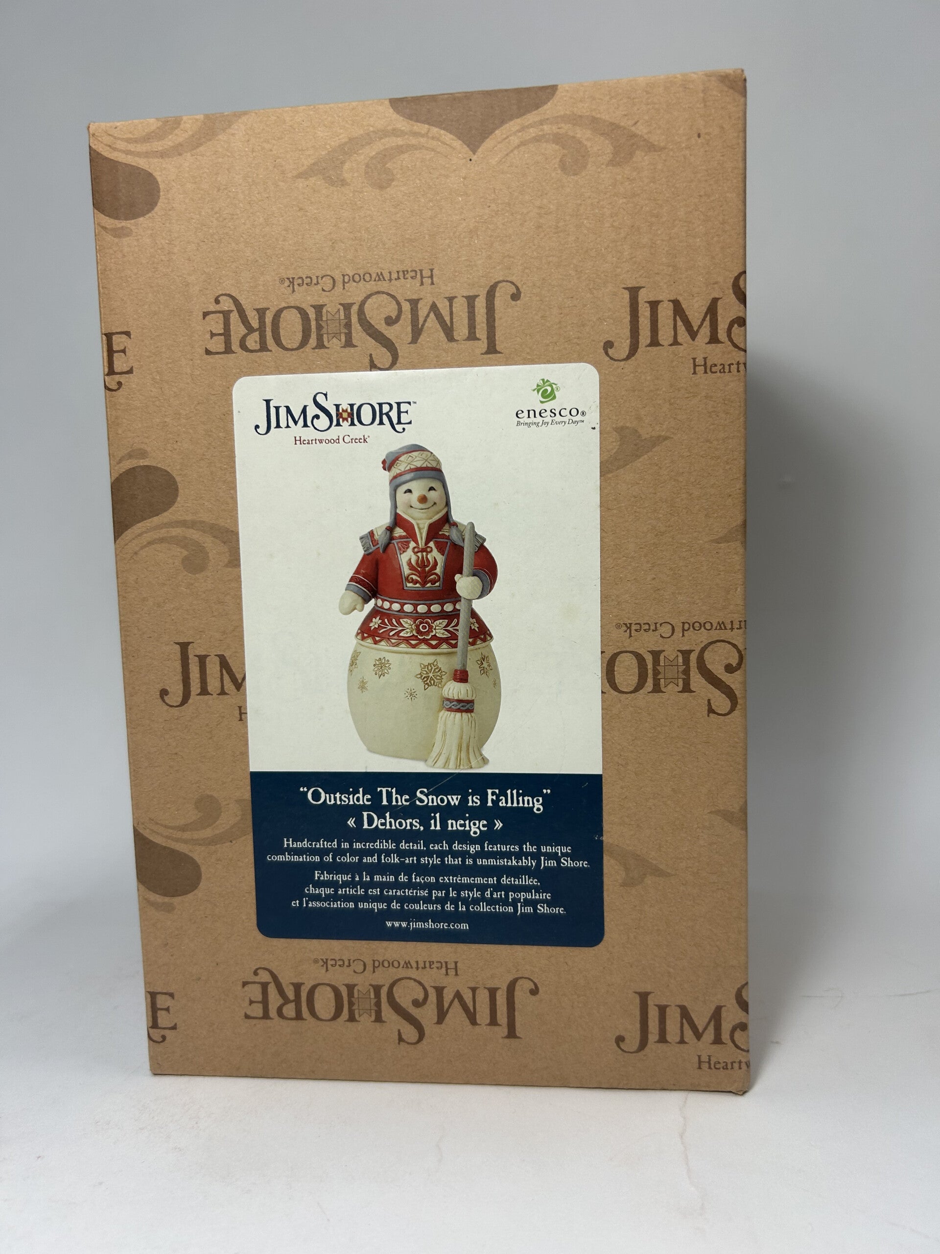 BOX DAMAGE - Outside The Snow is Falling - Nordic Noel Snowman with Broom - Country N More Gifts