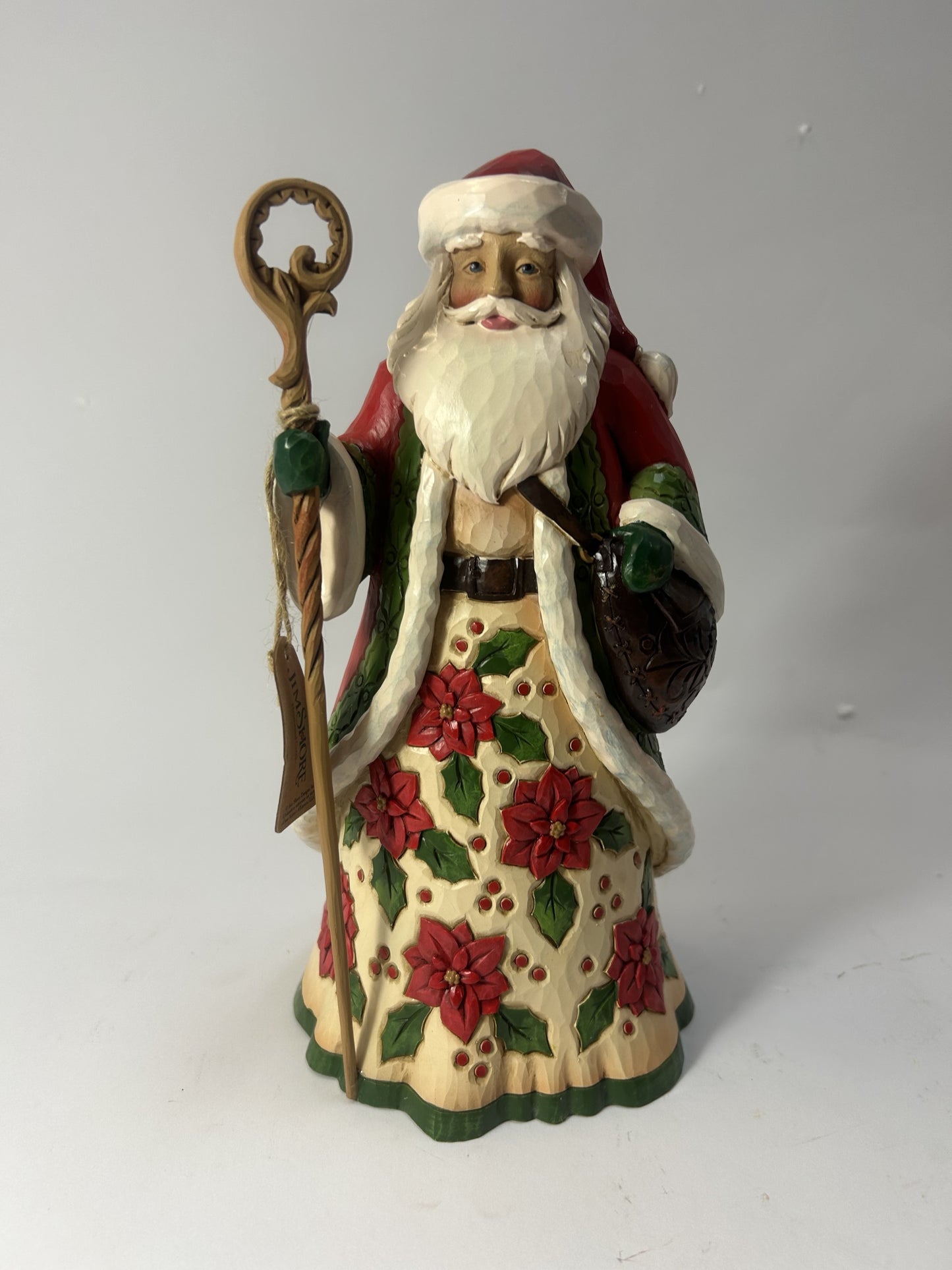 DAMAGED - Beautiful Christmas - Santa With Poinsettia - Country N More Gifts