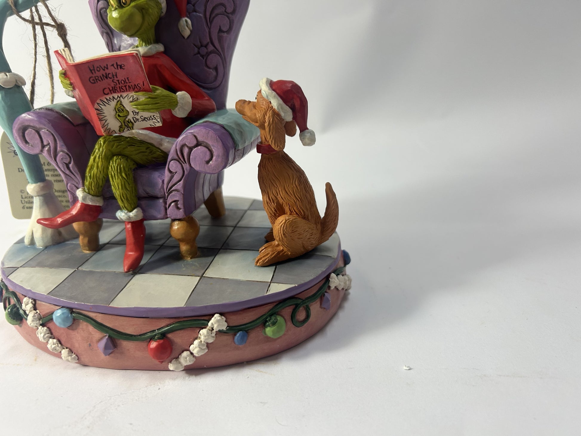 DAMAGED - Grinch in Chair with Lamp - Country N More Gifts