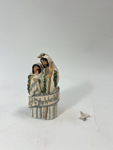 DAMAGED - White Woodland Holy Family Orn