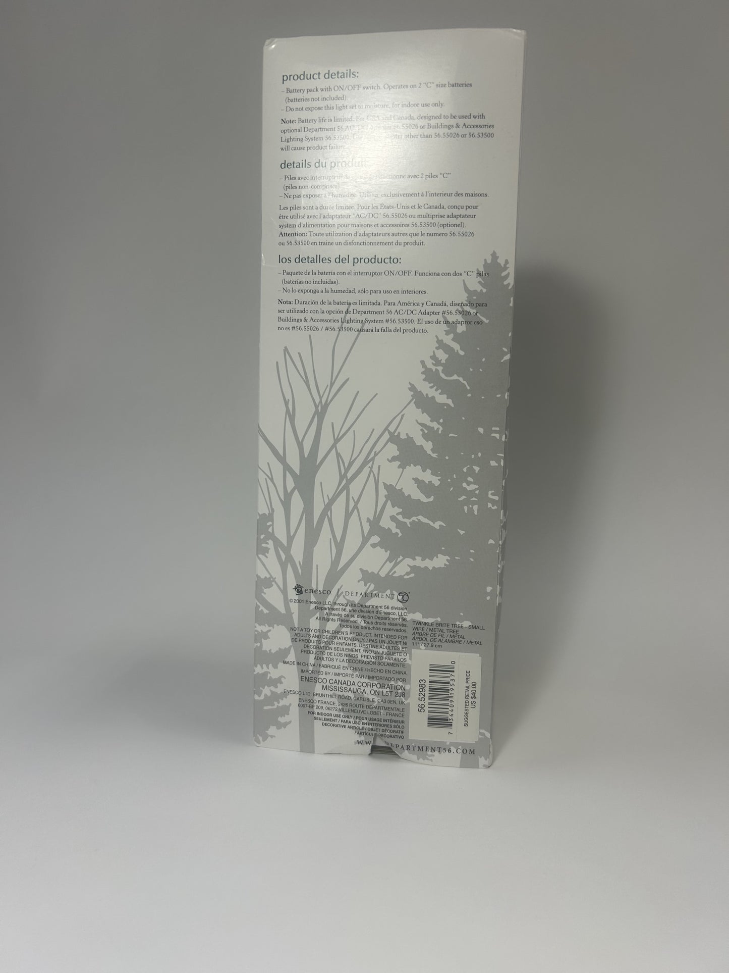 Village Twinkle Brite Tree Small - BOX DAMAGE - Country N More Gifts