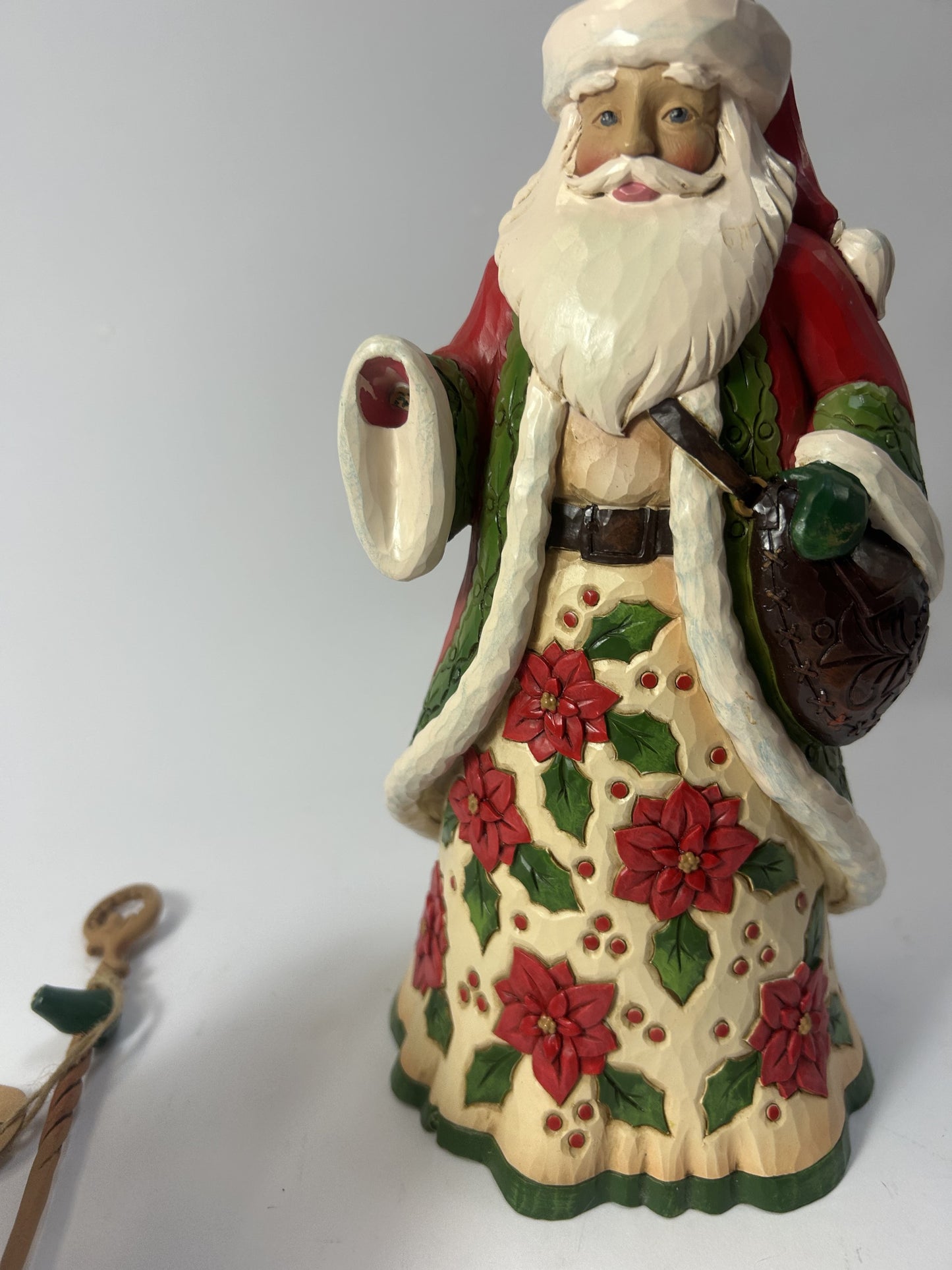 DAMAGED - Beautiful Christmas - Santa With Poinsettia - Country N More Gifts