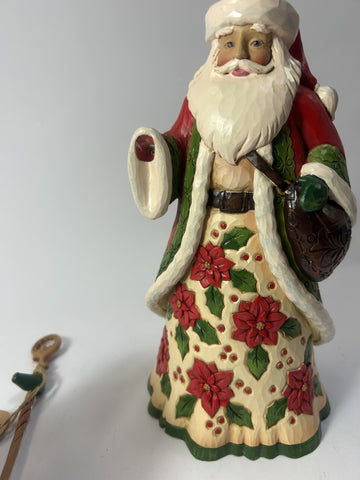 DAMAGED - Beautiful Christmas - Santa With Poinsettia - Country N More Gifts