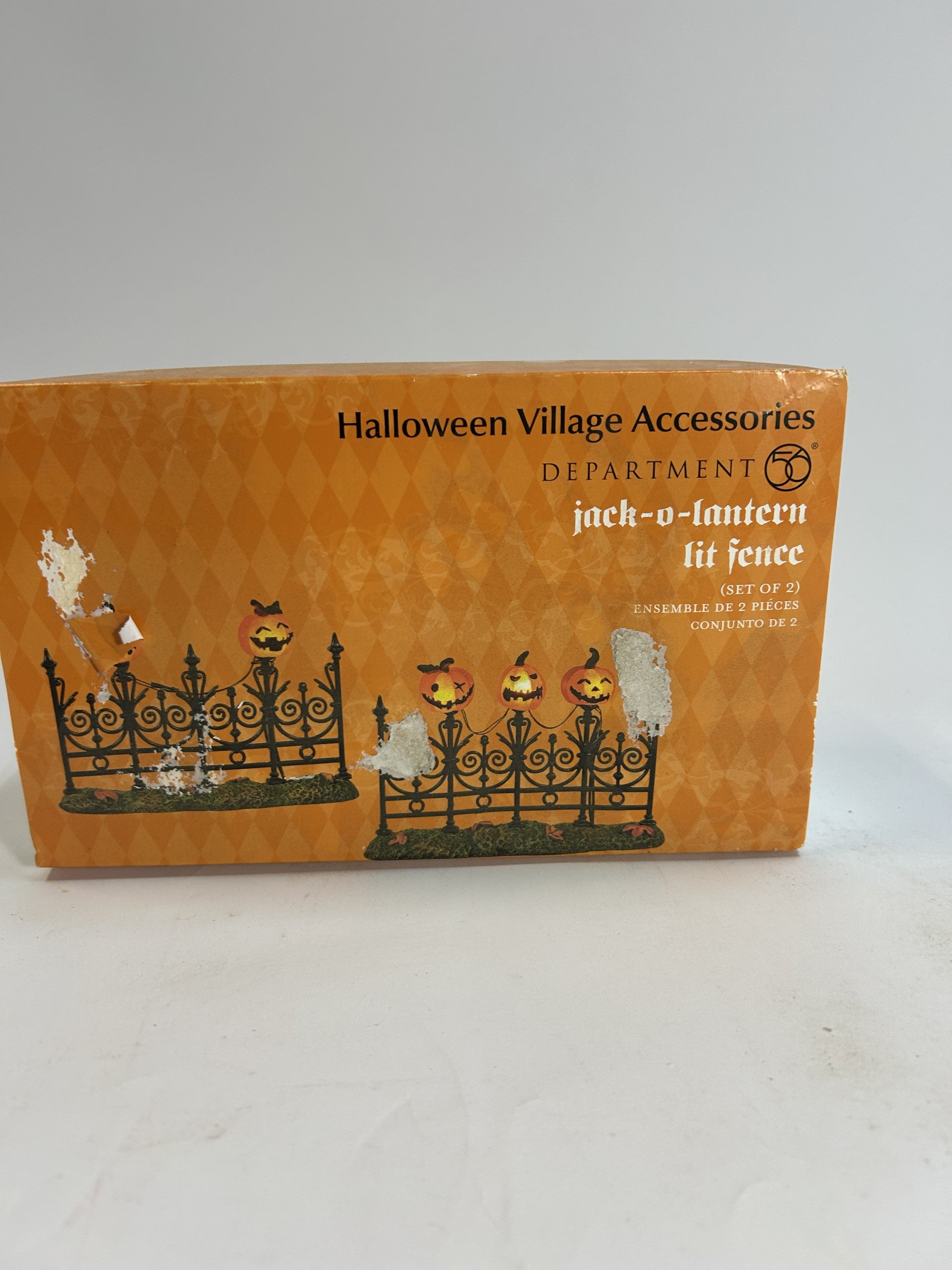 BOX DAMAGE - Jack-o-lantern Lit Fence - Country N More Gifts