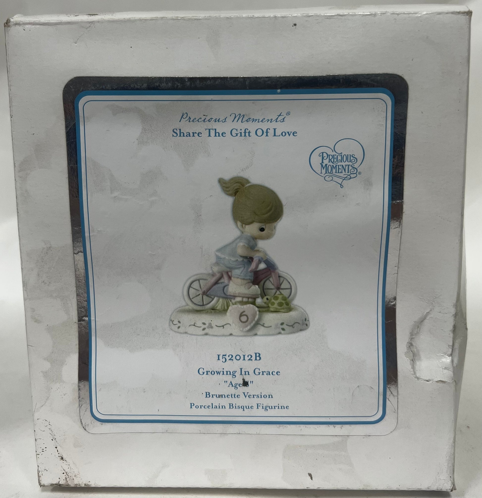 06 Age Six Brunette - Girl On Bicycle Age 6 - BOX DAMAGE  - Country N More Gifts