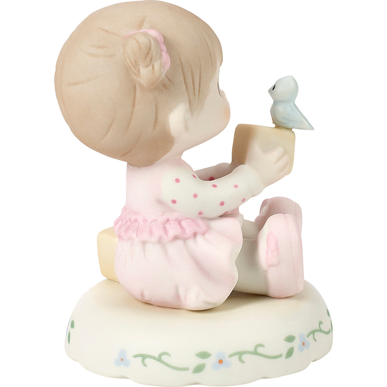 02 Age Two Brunette - Girl With Blocks Age 2  - Country N More Gifts