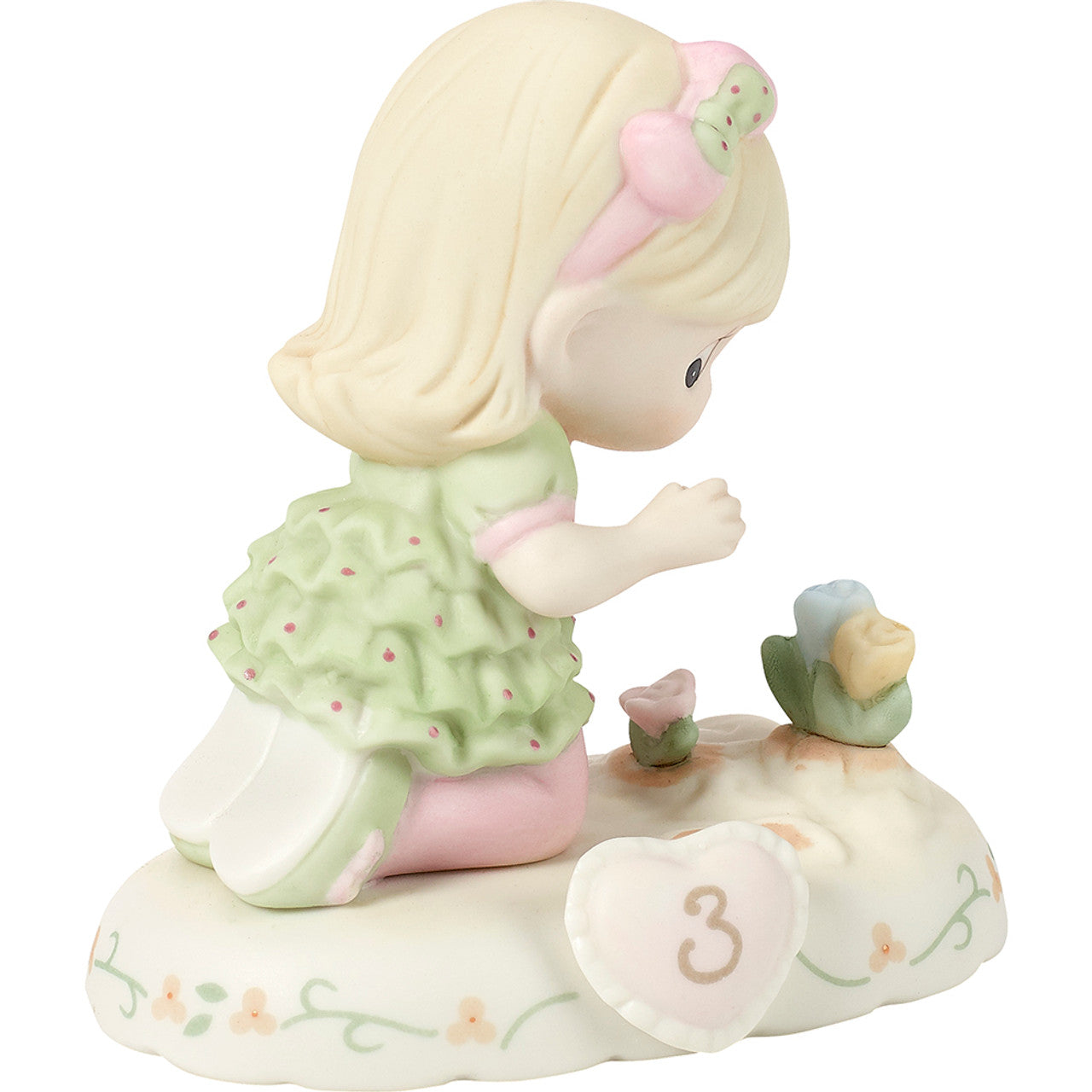 03 Age Three Blonde - Girl With Flowers Age 3  - Country N More Gifts