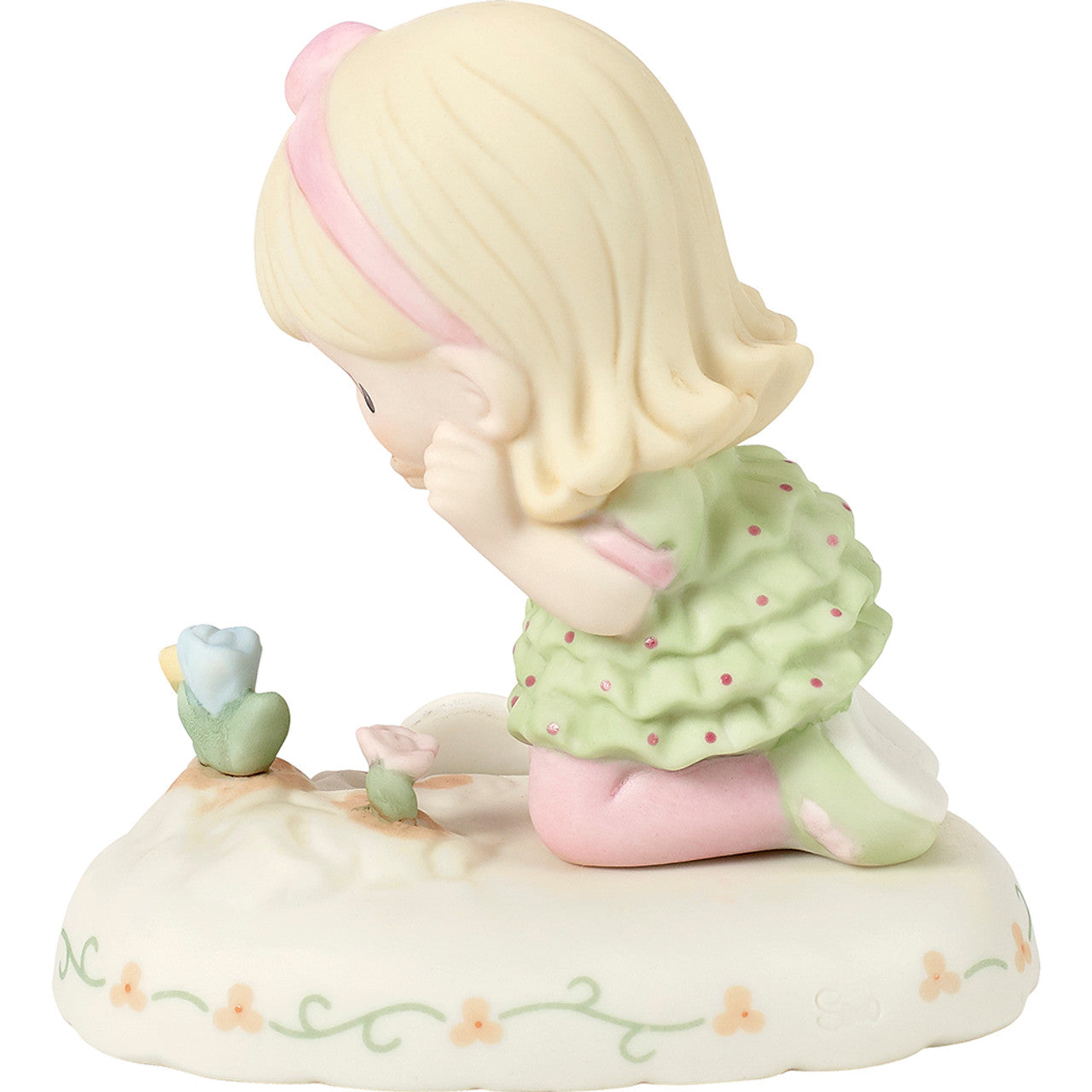 03 Age Three Blonde - Girl With Flowers Age 3  - Country N More Gifts