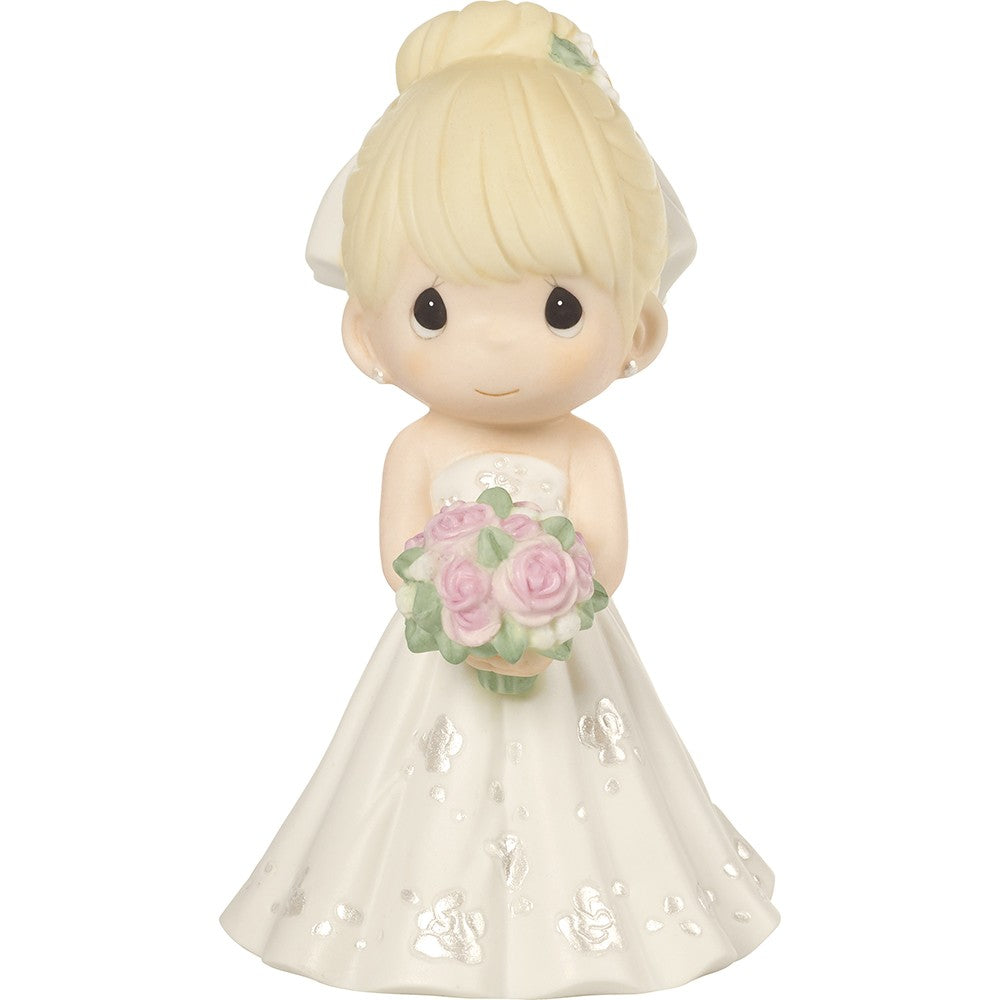 Mix and Match Wedding Cake Topper/Bride Figurine, Blonde Hair, Light Skin Tone, Porcelain  - Country N More Gifts