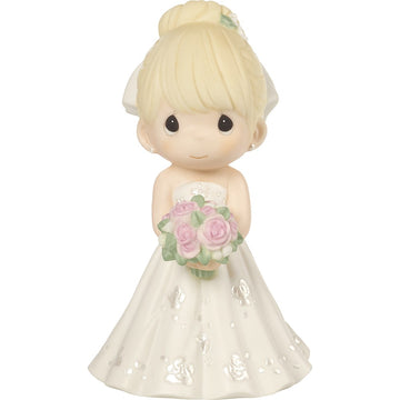 Mix and Match Wedding Cake Topper/Bride Figurine, Blonde Hair, Light Skin Tone, Porcelain  - Country N More Gifts