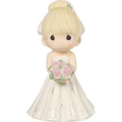 Mix and Match Wedding Cake Topper/Bride Figurine, Blonde Hair, Light Skin Tone, Porcelain  - Country N More Gifts