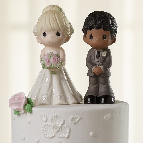 Mix and Match Wedding Cake Topper/Bride Figurine, Blonde Hair, Light Skin Tone, Porcelain  - Country N More Gifts