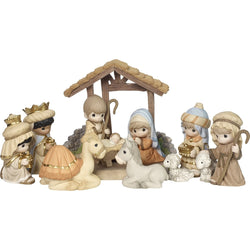 O Come Let Us Adore Him - Deluxe 11-Piece Nativity Set  - Country N More Gifts
