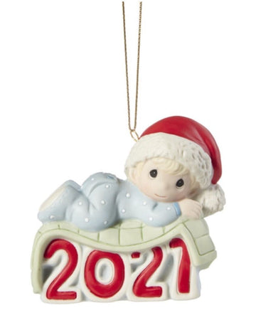Baby's 1st Christmas 2021 Dated Boy Ornament  - Country N More Gifts