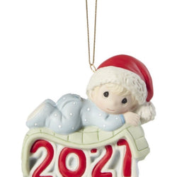 Baby's 1st Christmas 2021 Dated Boy Ornament  - Country N More Gifts