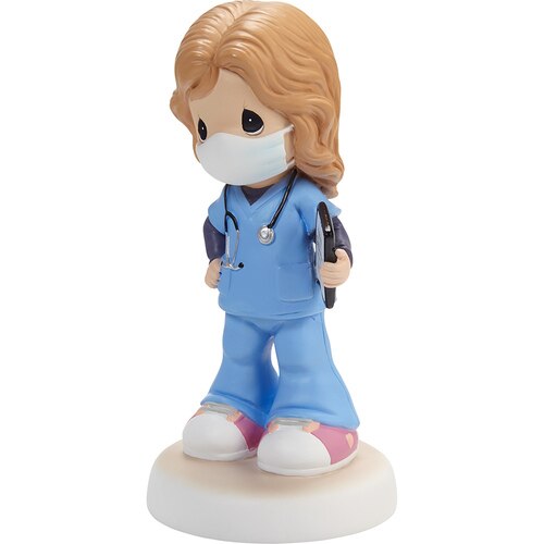 You’re My Hero Brown Hair, Light Skin Girl Figurine  - Country N More Gifts