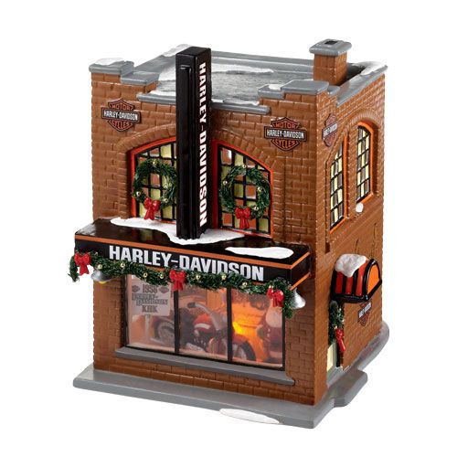 NO BOX - Harley Davidson Snow Village - Country N More Gifts