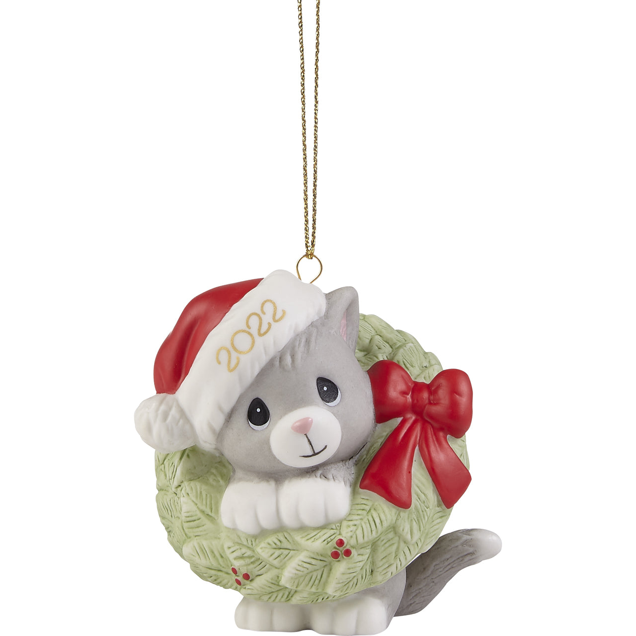Wreathed In Christmas Joy 2022 Dated Cat Ornament  - Country N More Gifts