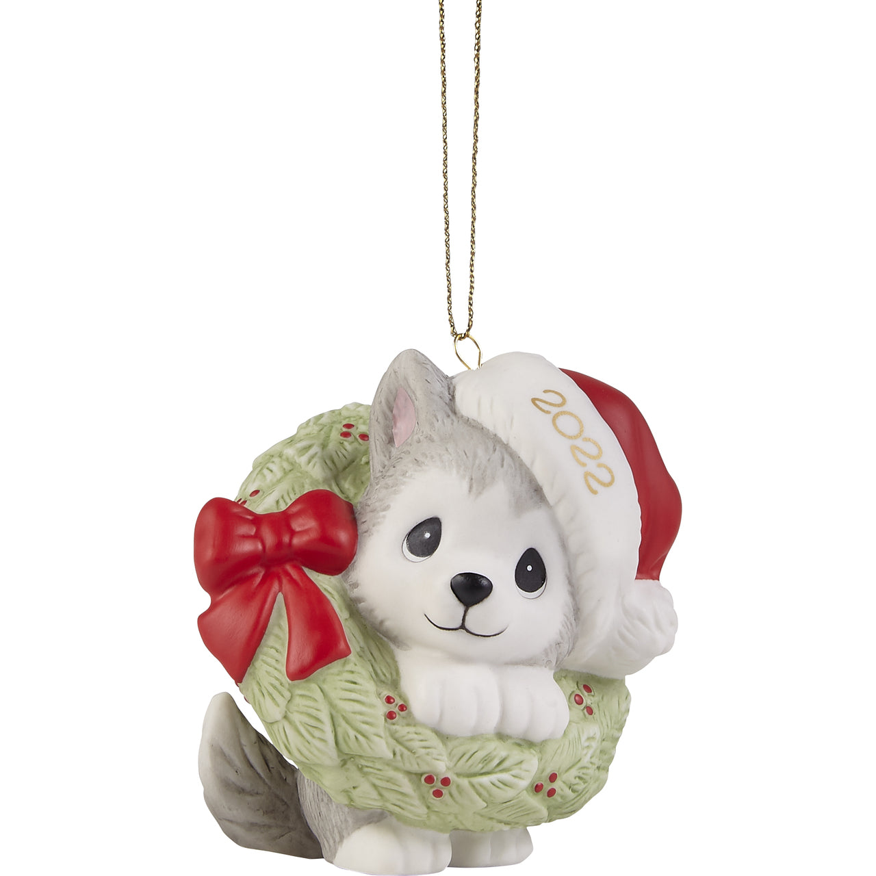 Wreathed In Christmas Joy 2022 Dated Dog Ornament  - Country N More Gifts