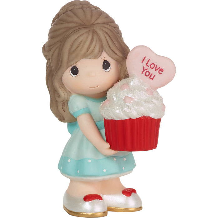 You Bake Me Happy Brunette Girl holding cupcake