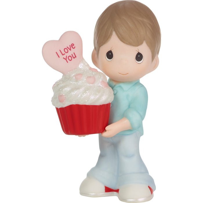 You Bake Me Happy Brunette Boy holding cupcake