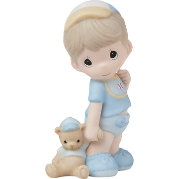 BOX DAMAGE - Oh Boy! with Teddy Bear Figurine - Country N More Gifts