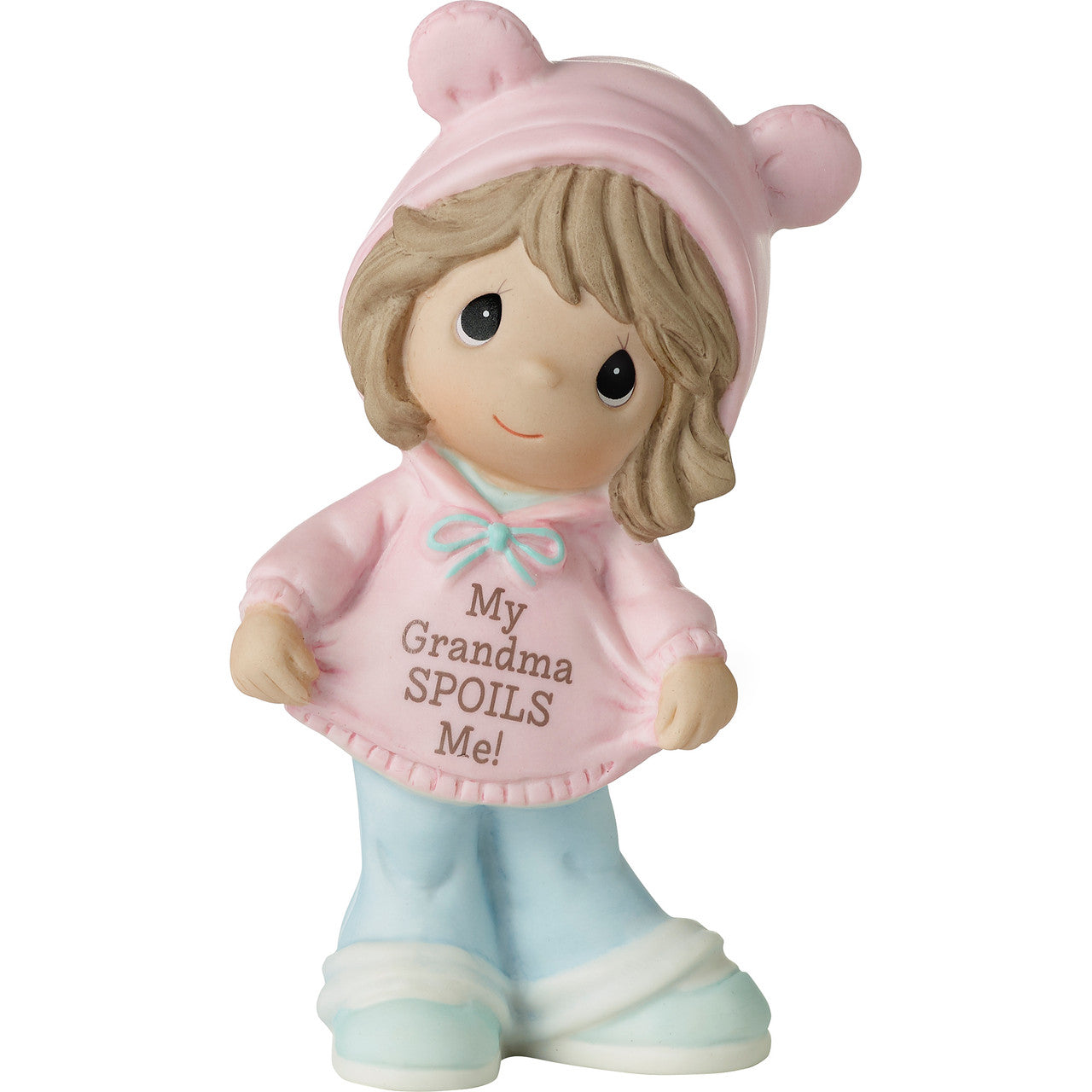 My Grandma Spoils Me Brunette Hair/Medium Skin Girl Figurine  - Country N More Gifts