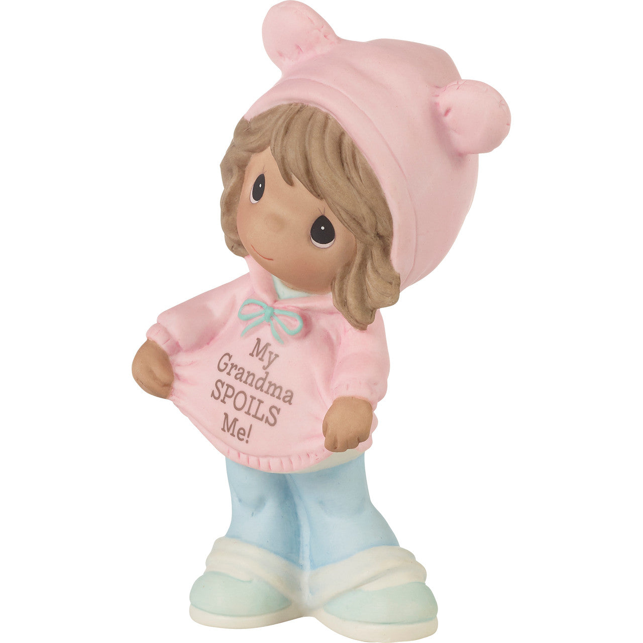 My Grandma Spoils Me Brunette Hair/Medium Skin Girl Figurine  - Country N More Gifts