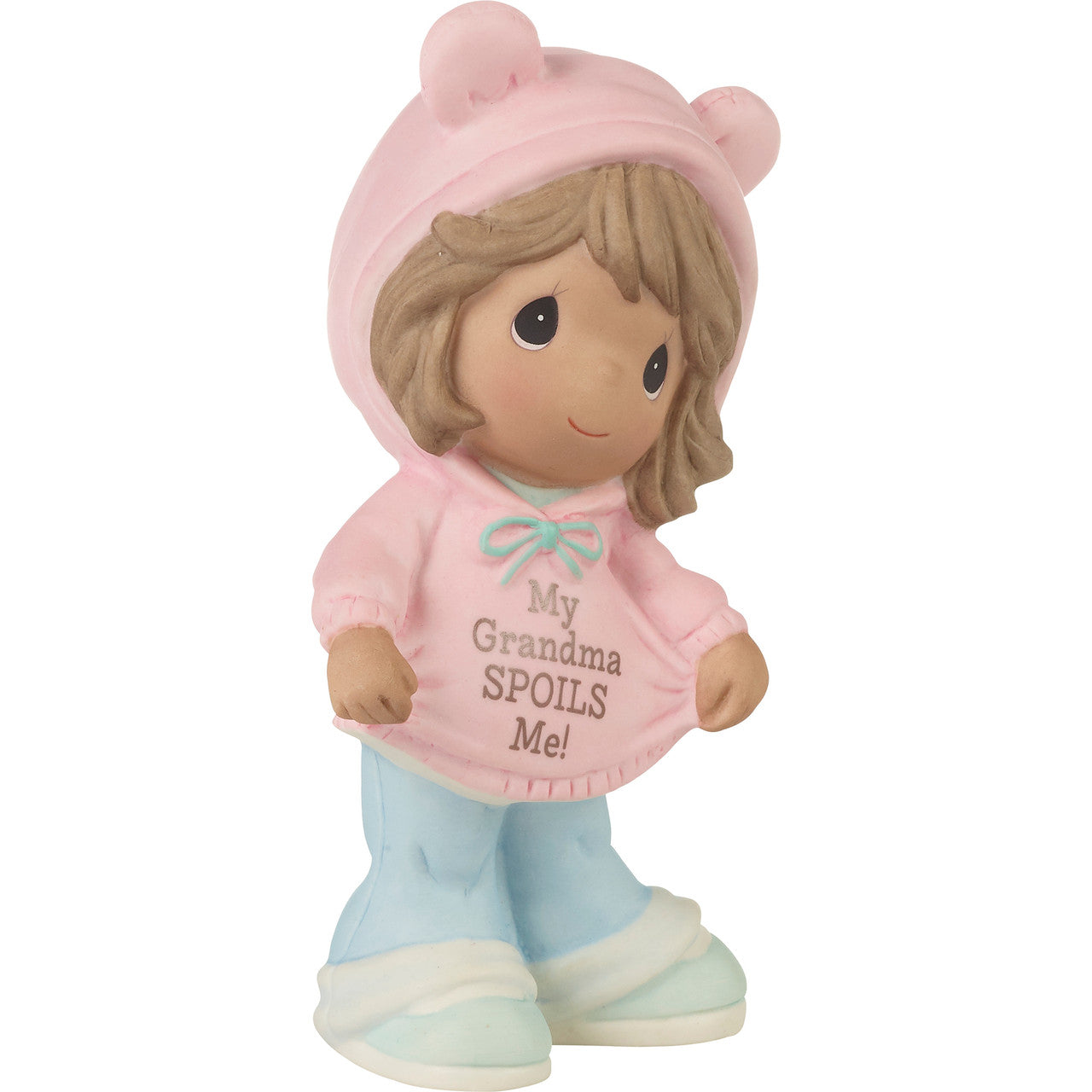 My Grandma Spoils Me Brunette Hair/Medium Skin Girl Figurine  - Country N More Gifts