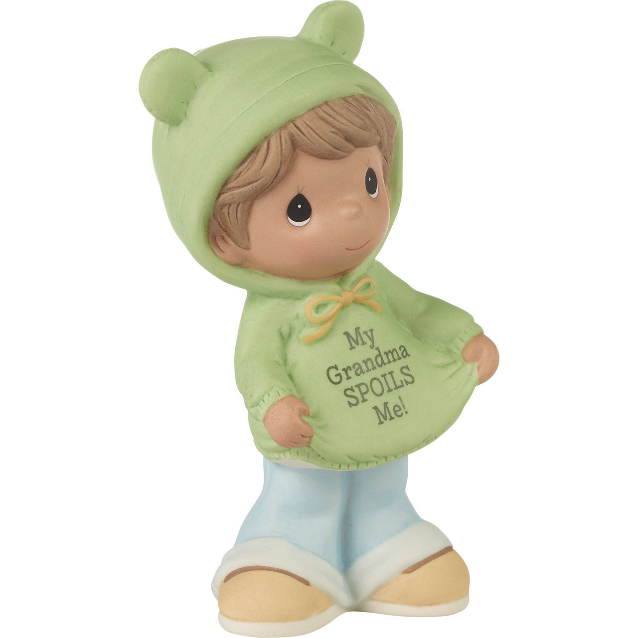 My Grandma Spoils Me Brunette Hair/Medium Skin Boy Figurine  - Country N More Gifts