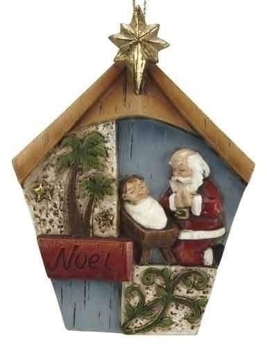 Kneeling Santa Ornament with Noel - Country N More Gifts