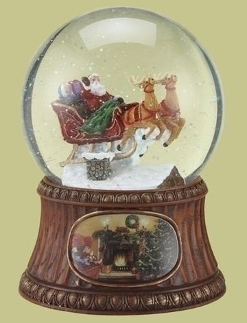 Santa On House Glitter Dome  - Country N More Gifts