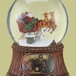 Santa On House Glitter Dome  - Country N More Gifts