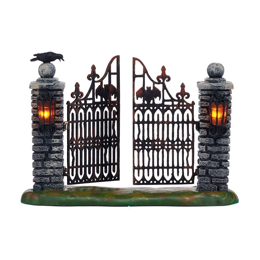 BOX DAMAGE - Spooky Wrought Iron Gate - Country N More Gifts