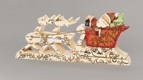 Santa Sleigh Wordscript  - Country N More Gifts