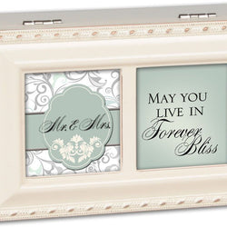 Mr and Mrs - Forever Bliss - Petite Ivory Music Box  - Country N More Gifts