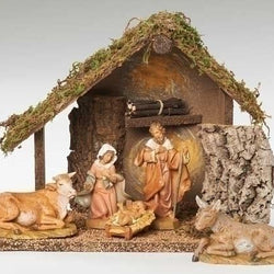 Italian Nativity Stable Including  5 Piece Figurine SET  - Country N More Gifts