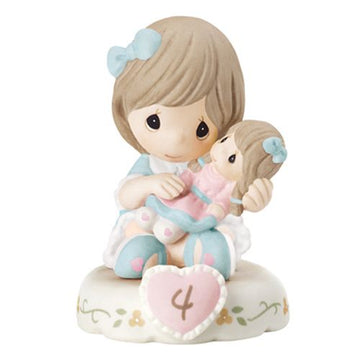 04 Age Four Brunette - Girl With Doll Age 4  - Country N More Gifts
