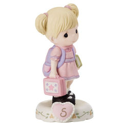 05 Age Five Blonde - Girl With Books Age 5  - Country N More Gifts