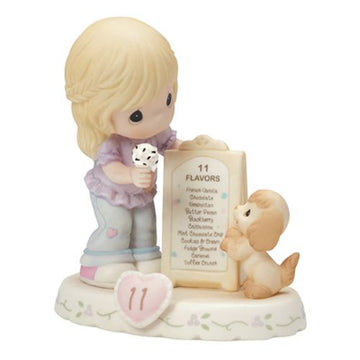 NO BOX - 11 Age Eleven Blonde - Girl With Puppy And Ice Cream Cone - Country N More Gifts