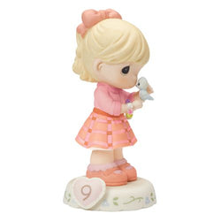 09 Age Nine Blonde - Girl With Bracelet and Bird Age 9  - Country N More Gifts