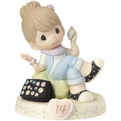 14 Age Fourteen Brunette - Girl Talking on Cell Phone  - Country N More Gifts