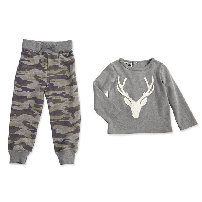 Camo Little Deer Collection Stag | Boys Two-Piece Set | 2T - 5T